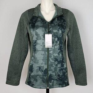 Callaway Women's Weather Series Fleece Jacket Floral Green Camo Sun Protect Sz L